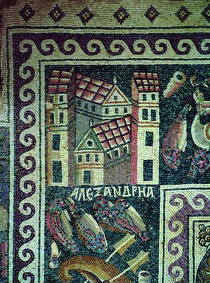 Изображение Александрии на мозаике из ц. св. Стефана в Умм-эр-Расасе. 757 г.