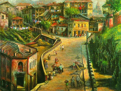 Старый Тбилиси. Худож. Е. Ахвеледиани. 60-е гг. ХХ в. (ГМИГ)