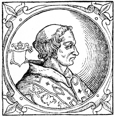 Бенедикт II, папа Римский. (Sacchi. Vitis pontificum. 1626)