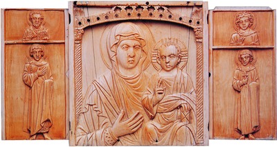 Триптих с образом Богородицы Одигидрии и святыми. X в. (Художественная галерея Уолтерса. Балтимор, США)