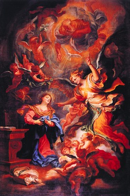 «Благовещение». Роспись ц. Сантиссима-Аннунциата дель Вастато. Худож. Д. Пиола. 1679 г.