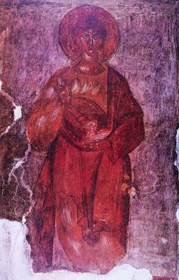 Авель. Фреска ц. Спаса на Ильине в Новгороде. 1378 г.