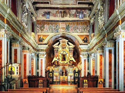 Интерьер собора Пресв. Богородицы мон-ря Гроттаферрата