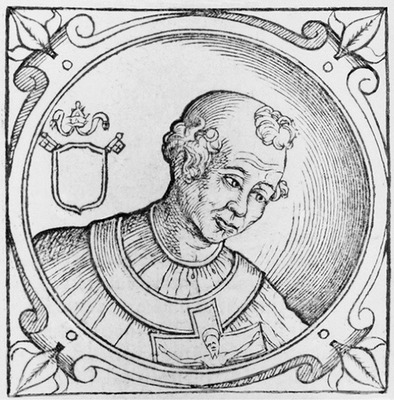 Св. Виталиан, папа Римский. Гравюра. 1600 г. (Sacchi. Vitis pontificum. 1626) (РГБ)