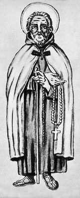 Гвидо Аретинский. Рисунок с утраченной росписи XIII в. Чимбауэ (?) из собора г. Кортоны. Италия