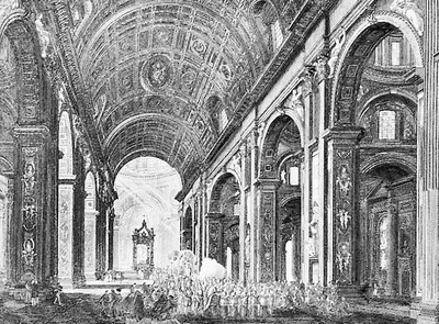 Интерьер базилики св. Петра. Гравюра. 1851 г. (РГБ)