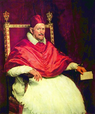 Иннокентий Х, папа Римский. Ок. 1650 г. Худож. Д. Веласкес (Галерея Дориа-Памфили, Рим)