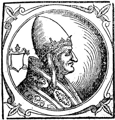 Иннокентий II, папа Римский. Гравюра. 1600 г. (Sacchi. Vitis pontificum. 1626) (РГБ)