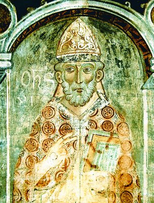 Иоанн XI, папа Римский. Роспись ц. Сан-Пьетро а Градо в Пизе. XI в.