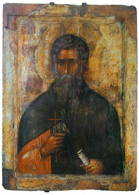 Прп. Иоанн Рильский. Икона. 1335-1343 гг. (Музей Рильского мон-ря)