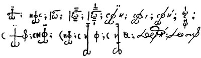 Примеры сокращений имени прп. Иосифа Песнописца в рукописях