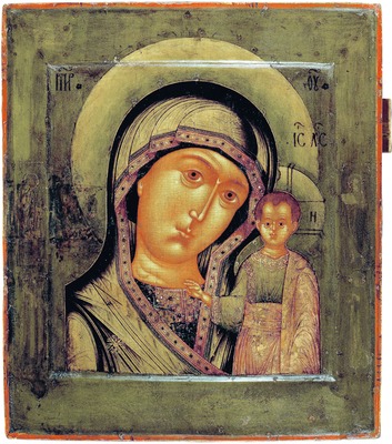Казанская икона Божией Матери. 1606 г. Иконописец Прокопий Чирин (ГТГ)