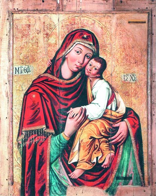 Икона Божией Матери «Умиление» из с. Местковичи. 1656 г. (НХМ РБ)