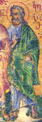 Ап. Кесарь. Миниатюра из т. н. Афонской книги образцов. XV в. (РНБ. О.I.58. Л. 107)