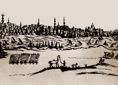 Каир. Рисунок из рукописи В. Г. Григоровича-Барского. 1727–1728 гг.