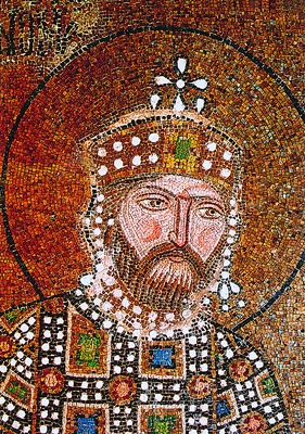Имп. Константин IX Мономах. Мозаика из собора Св. Софии в К-поле. Ок. 1030 - 1042 гг.