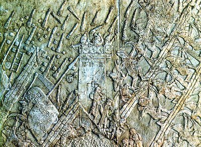 Штурм Лахиша армией ассирийцев. Рельеф дворца царя Синахериба в Ниневии. 700–681 гг. до Р. Х. (Британский музей, Лондон)