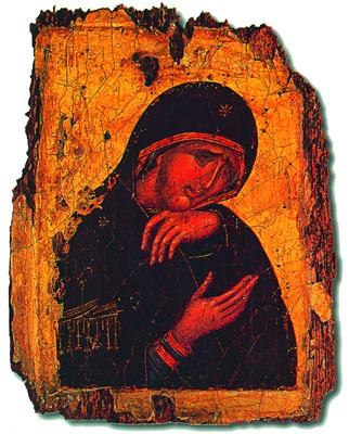 “Не рыдай Мене, Мати”. Икона из диптиха. Кон. XIV в.