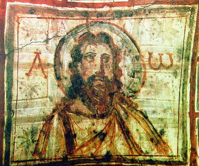 Иисус Христос. Роспись катакомб Комодиллы, Рим. IV в.