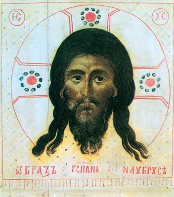 Нерукотворный образ Спасителя. Икона. Кон. XIV в. (собор Нотр-Дам, Лан, Франция)
