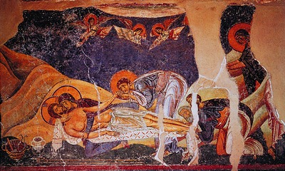 Оплакивание Христа. Роспись ц. вмч. Пантелеимона в Нерези. 1164 г.
