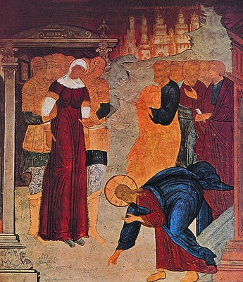 Христос и грешница. Роспись Софийского собора в Вологде. 1686–1688 гг.
