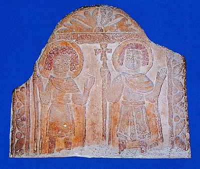 Неизвестные святые. Рельеф. IV в. (Коптский музей, Каир)