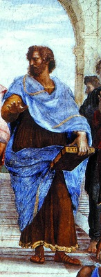 Аристотель. Роспись Станца делла Сеньятура. Мастер Рафаэль. 1510. Фрагмент композиции &quot;Афинская школа&quot;