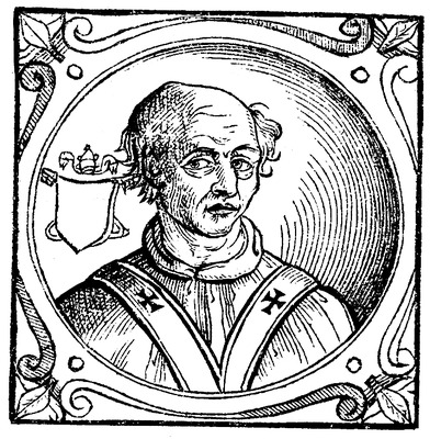 Бенедикт V, папа Римский. Гравюра (Sacchi. Vitits pоntificum. 1626)