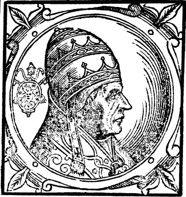 Григорий XI, папа Римский. Гравюра. 1600 г. (Sacchi. Vitis pontificum. 1626) (РГБ)