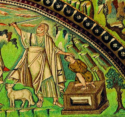 Жертвоприношение Авраама. Мозаика ц. Сан-Витале в Равенне. 546-547 гг.