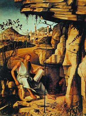 Св. Иероним в пустыне. Худож. Джованни Беллини. Ок. 1480 г. (Галерея Питти. Флоренция)