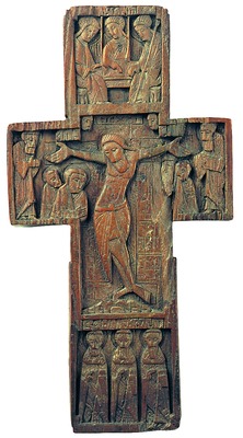 Напрестольный кипарисовый крест из Глушицкого Сосновецкого мон-ря. XVI в. (ВГИАХМЗ)