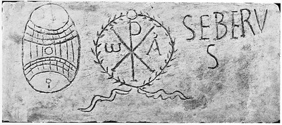 Альфа и омега. Изображение на погребальной плите Сиберия. IVв. (Латеранский музей. Ватикан)