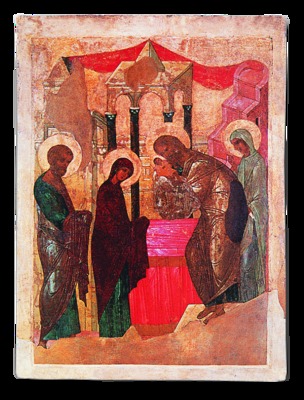 Сретение Господне. Икона из праздничного чина иконостаса Успенского собора во Владимире (ГТГ)