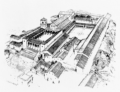 Аббатство Монтекассино. Ок. 1075 г. Реконструкция К. Конанта