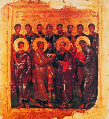 Двенадцать апостолов. Икона. XIV в. (ГМИИ)