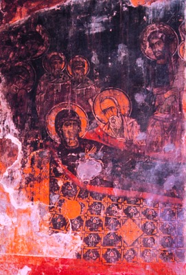 Успение Пресв. Богородицы. Роспись собора Миртийского мон-ря. Кон. XII в. Фрагмент