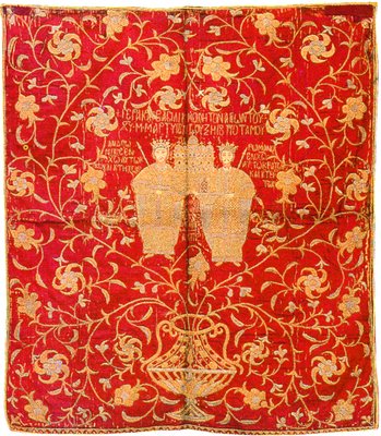 Императоры Андроник и Роман. Завеса. 1673 г. (мон-рь Ксиропотам, Афон)