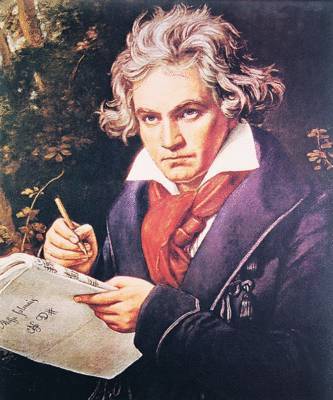Бетховен, сочиняющий «Торжественную мессу». Портрет Й. Штилера (Архив искусства и истории. Берлин)