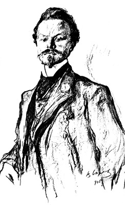 К. Д. Бальмонт. Рис. худож. В. А. Серов. 1905 г. (ГИМ)