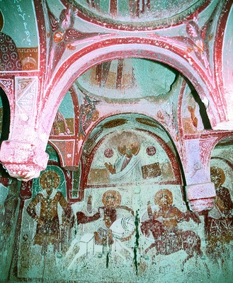Великомученики Георгий и Феодор. Роспись Юсуф-Коч-килисе. 2-я четв. XI в.