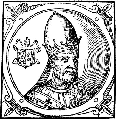Григорий X, папа Римский. Гравюра. 1600 г. (Sacchi. Vitis pontificum. 1626) (РГБ)