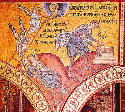 Сон Иакова. Мозаика собора в Монреале. Сицилия. XII в.