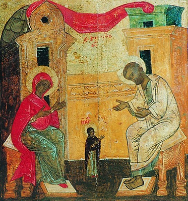 Первые шаги Марии. Клеймо иконы «Благовещение» из Благовещенского собора Сольвычегодска. XVI в. (СИХМ)