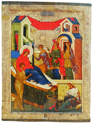 Рождество Пресв. Богородицы. Икона из Успенского собора Кирилло-Белозерского мон-ря. 1497 г. (КБМЗ)