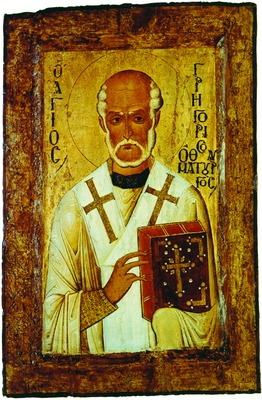 Свт. Григорий Чудотворец. Икона. 2-я пол. XII в. (ГЭ)