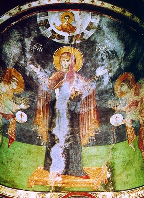 Богородица «Ширшая небес». Роспись ц. Успения Пресв. Богородицы. 1320-1321гг.