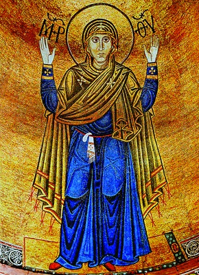 Богородица «Нерушимая стена». Мозаика собора Св. Софии в Киеве. 1037-1045 гг.