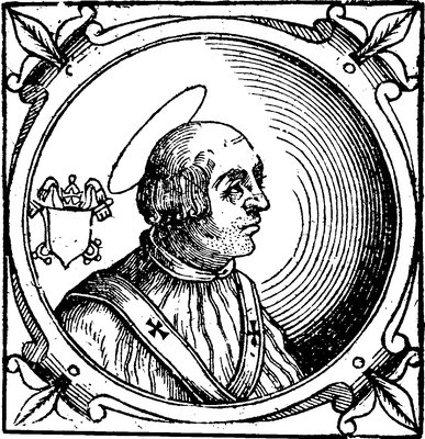 Свт. Евсевий, папа Римский. Гравюра (Platina B. Historia. 1611) (РГБ)
